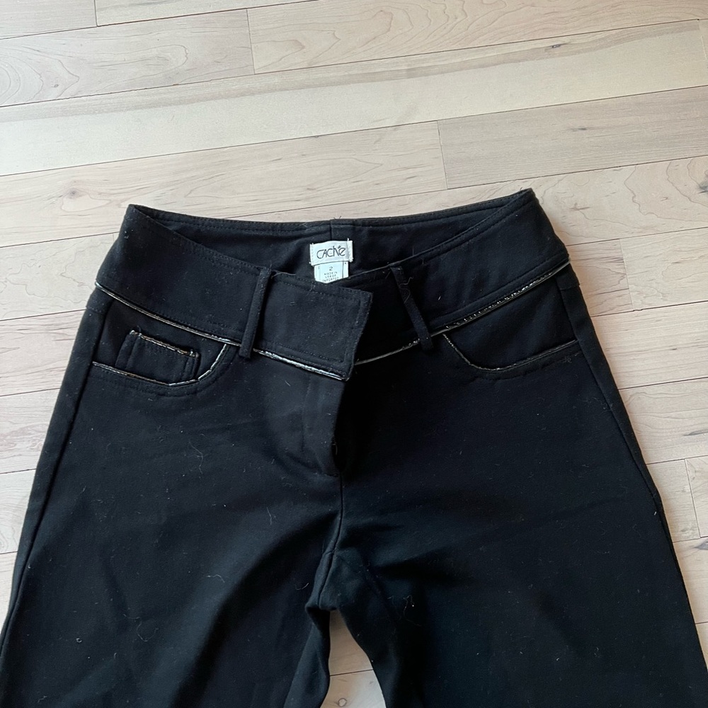 Cache Wide Leg Black Pant With Trim - image 3